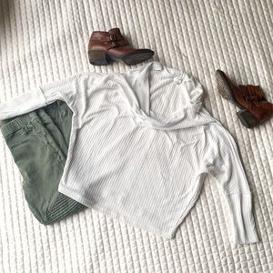 White Cowl Neck Thin Sweater Size Small